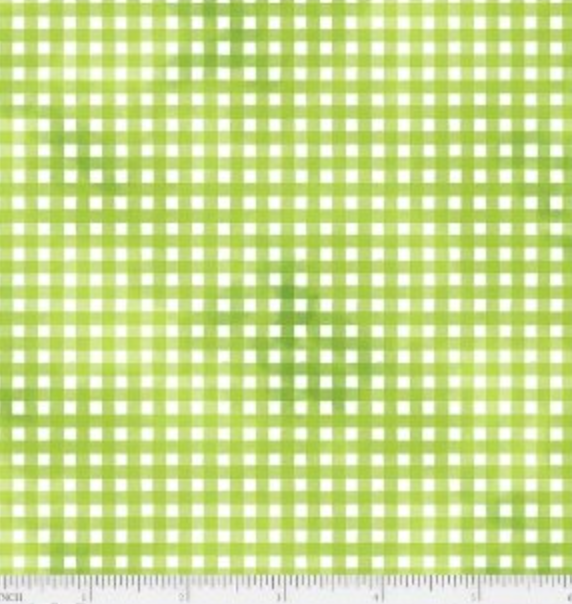 Sunflower Field Green and White Check by P&B Textiles by the yard