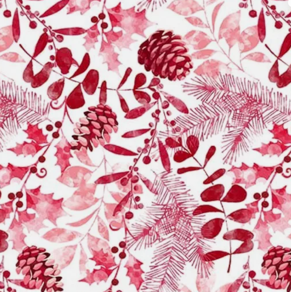 Holiday Style Red Winter Foliage 3397 88 by Blank by the yard