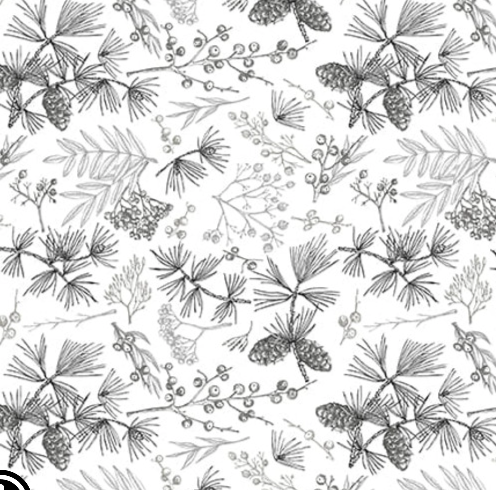 Holiday Style White Winter Foliage 3390 01 by Blank by the yard