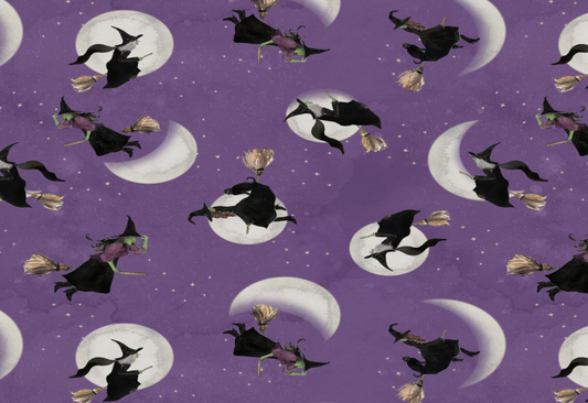 Toil & Trouble Purple Witches by Clothworks by the yard