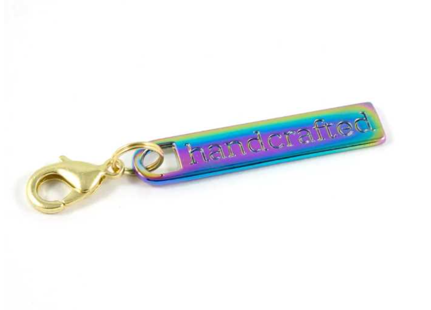 Handcrafted Zipper Pull Iridescent Rainbow