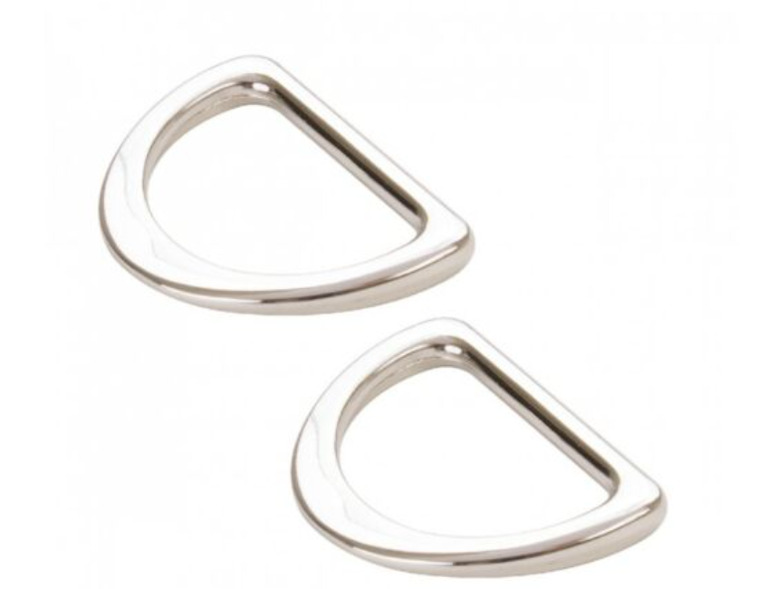 Set of Two Flat D Rings Nickel