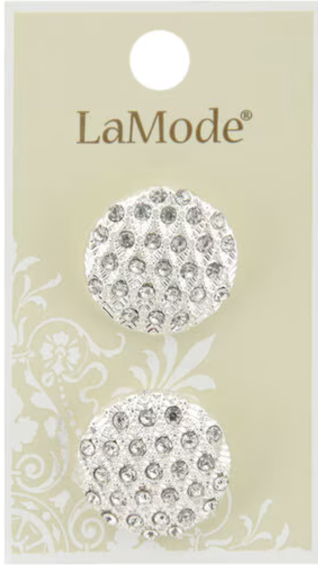 La Mode 7/8" Clear Rhinestone Button