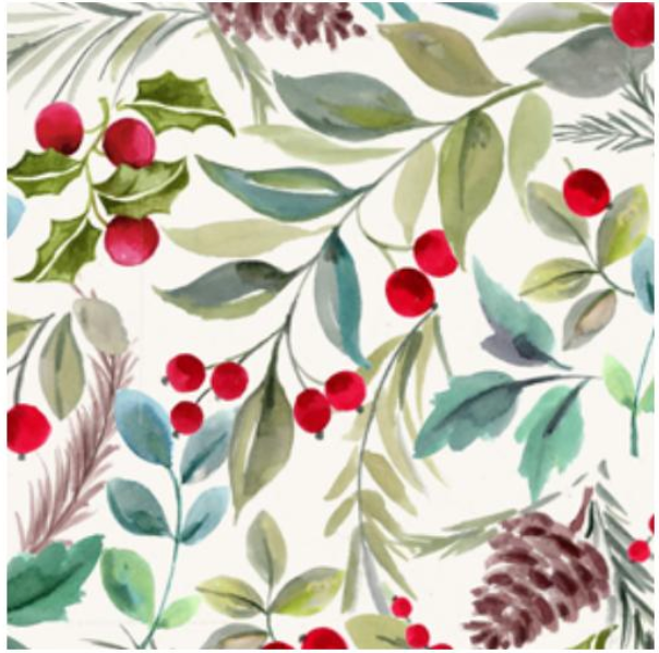 Katia Xmas Canvas Cotton Print Xmas Mistletoe by the Yard