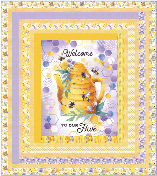 Welcome to Our Hive, Log Cabin Panel Quilt Kit