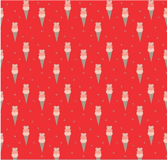 I Love Us Cones Red for Riley Blake by the yard