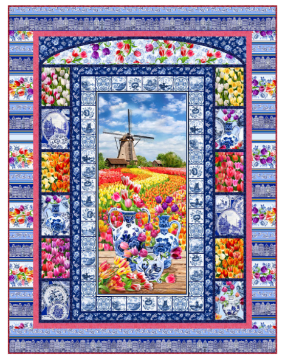 Delft View Quilt Kit with Fabrics from Michael Miller