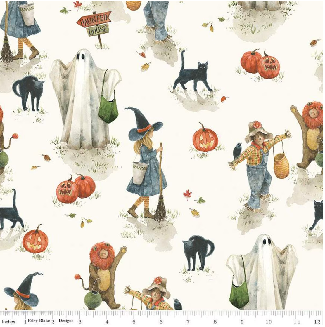 Trick or Treat Main Cream Riley Blake by the yard