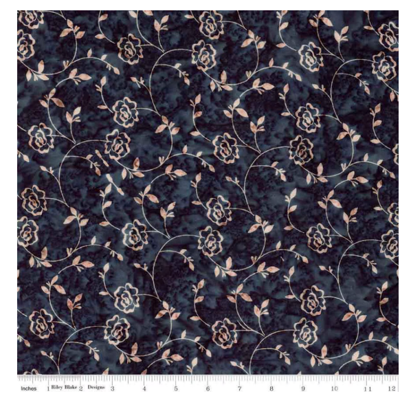 Expressions Batiks Rosarium Sew Soft Rayon Dark Skies by the yard