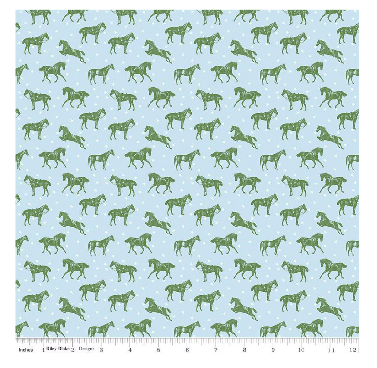 Bluegrass Charm Horses Mist from Riley Blake by the yard