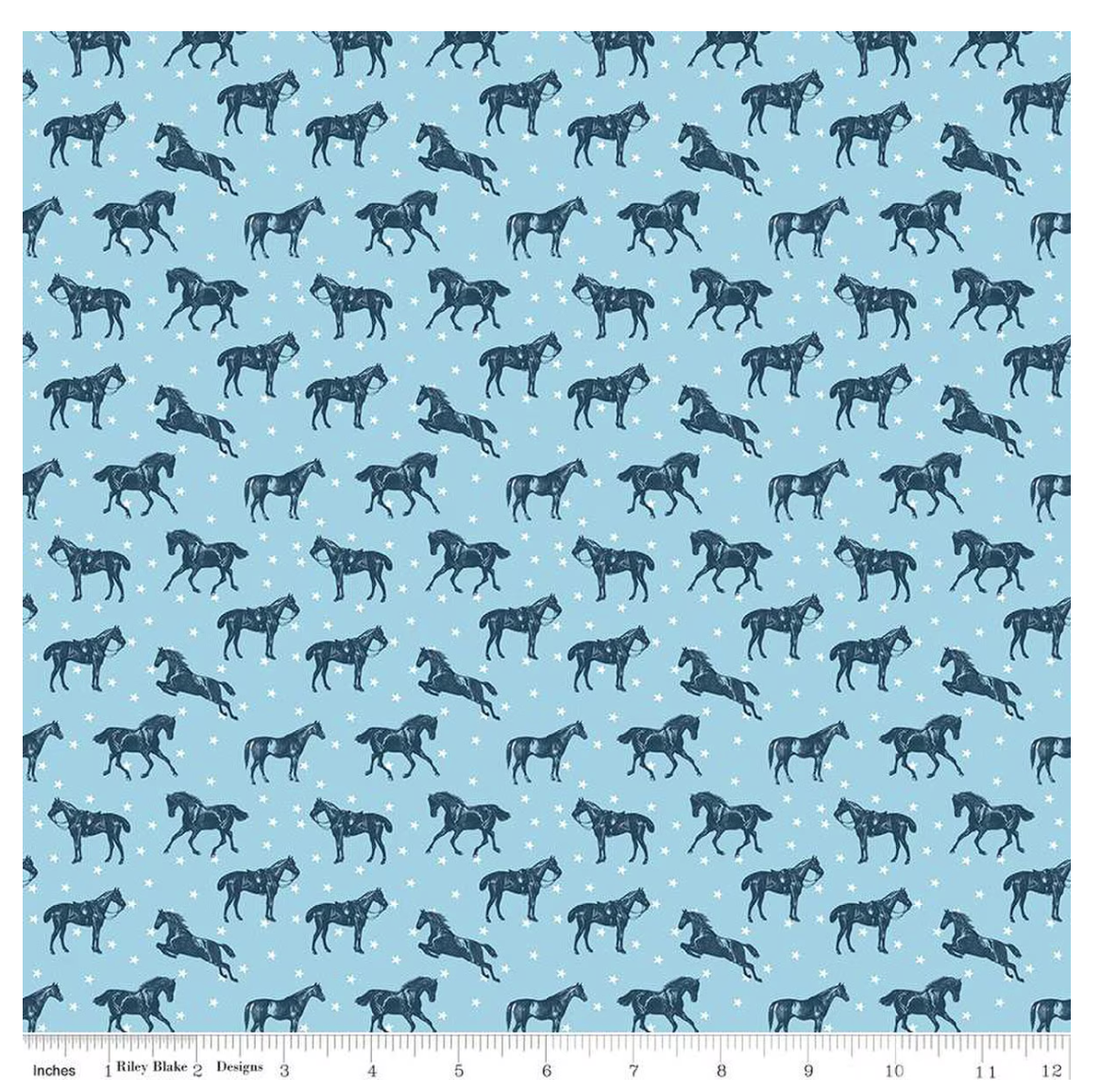 Bluegrass Charm Horses Sky from Riley Blake by the yard