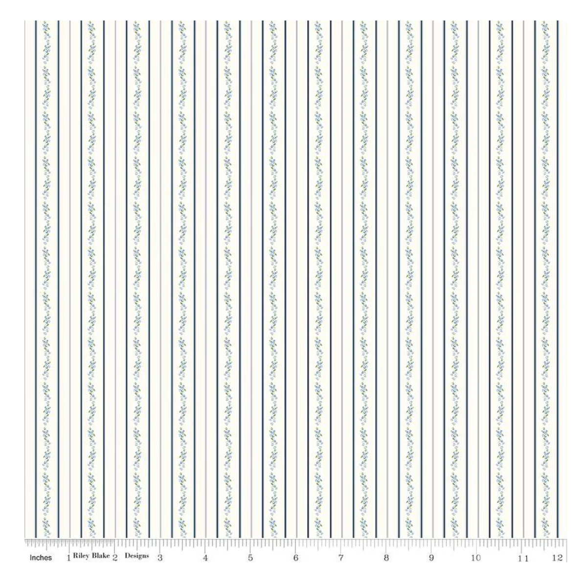Bluegrass Charm Floral Stripe Cloud from Riley Blake by the yard