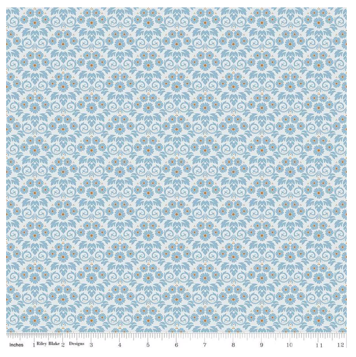 Bluegrass Charm Damask Mist from Riley Blake by the yard