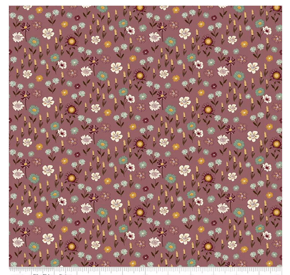 The Awe of Autumn Floral Purple by the yard from Riley Blake
