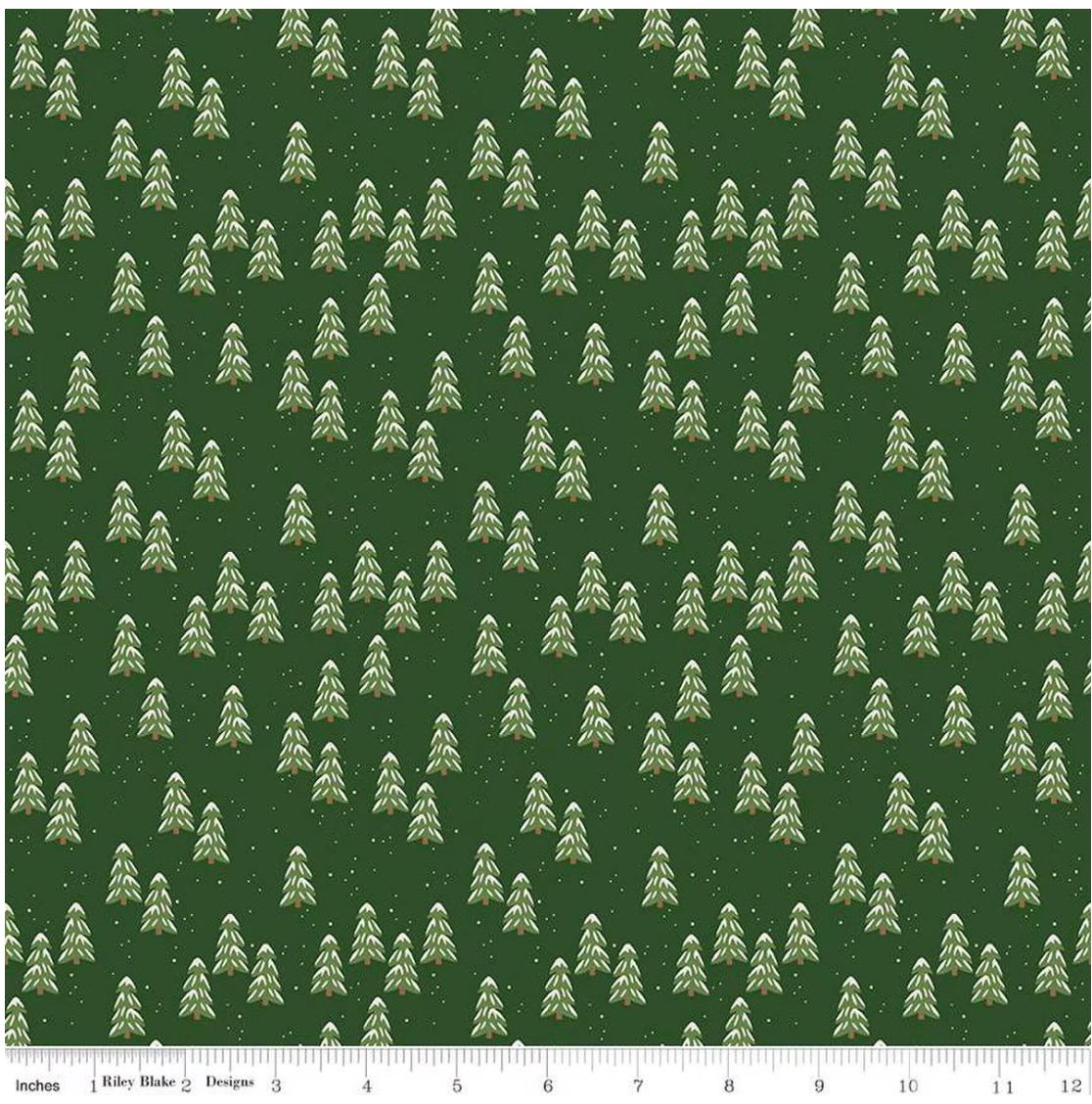 More Christmas Wishes Pines Forest by the yard from Riley Blake