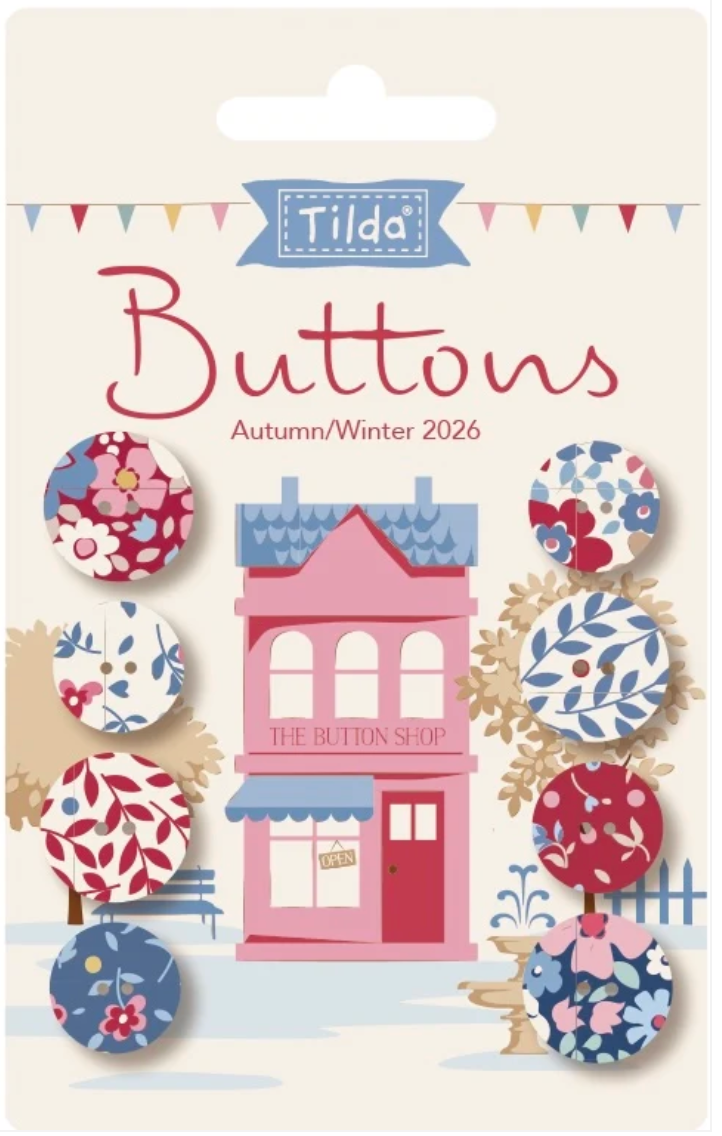Pre Order Village Life - Winter Buttons 0.55 in (14mm) 4pc and 0.63 in (16mm) 4pc - Tilda Fabrics (Preorder)
