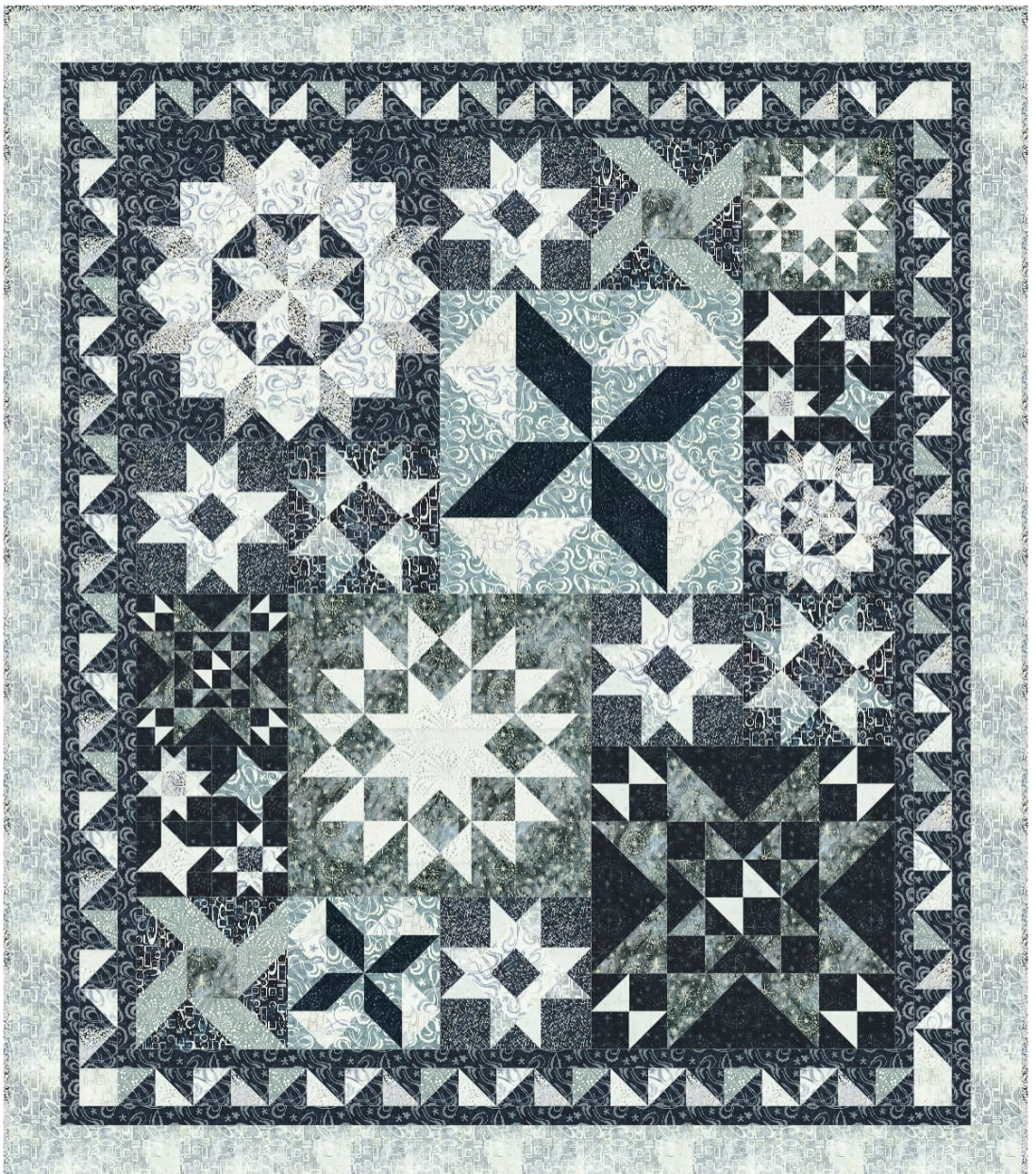 Starry Sampler Precut Block of the Month 9 months- Starting January 2027, $20.00 reservation fee then 37.99 per month