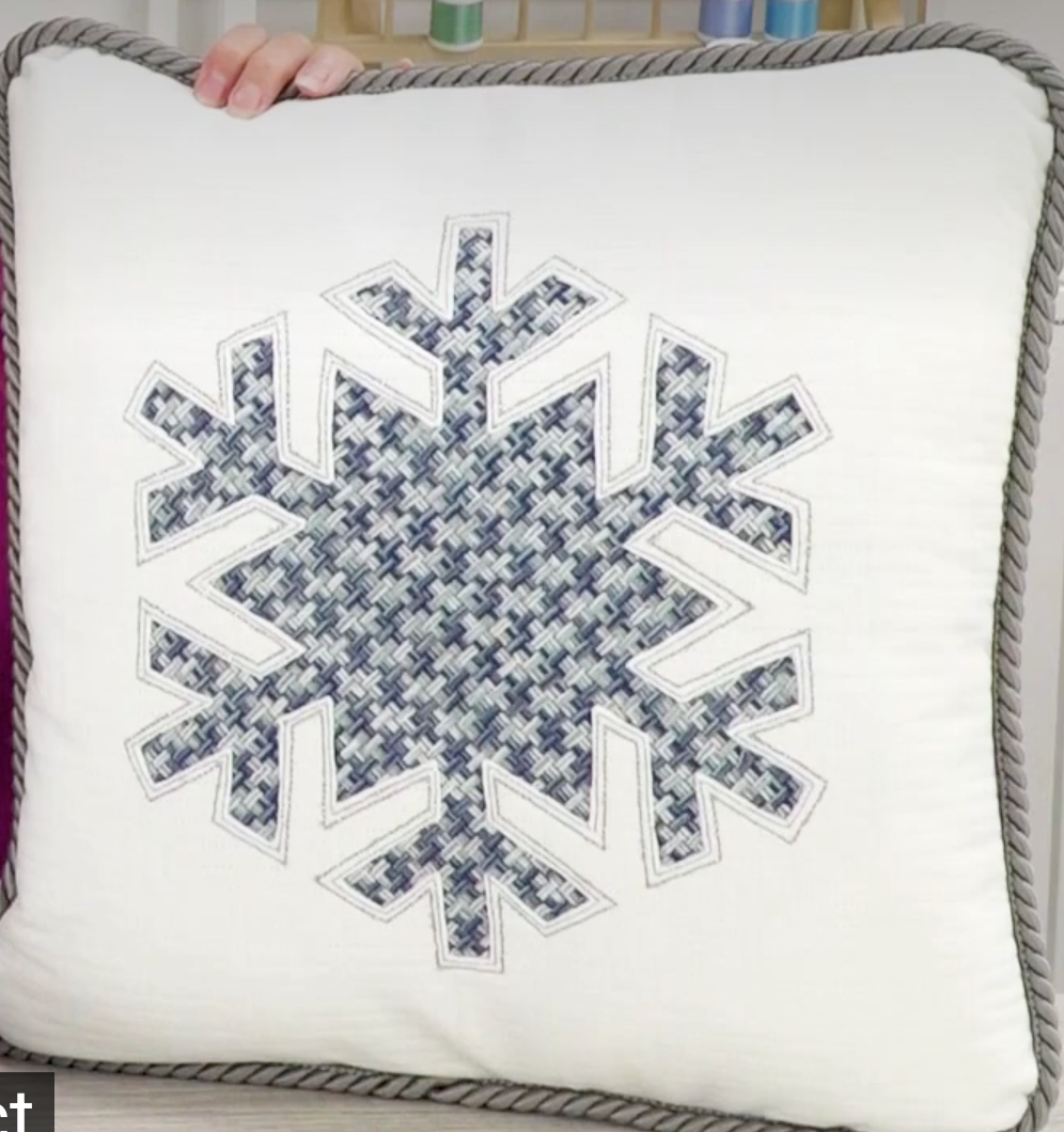 Snowflake Reverse Appliqué Pillow with Piping Thursday December 10, 10:30-3:30, all fabric supplies included.