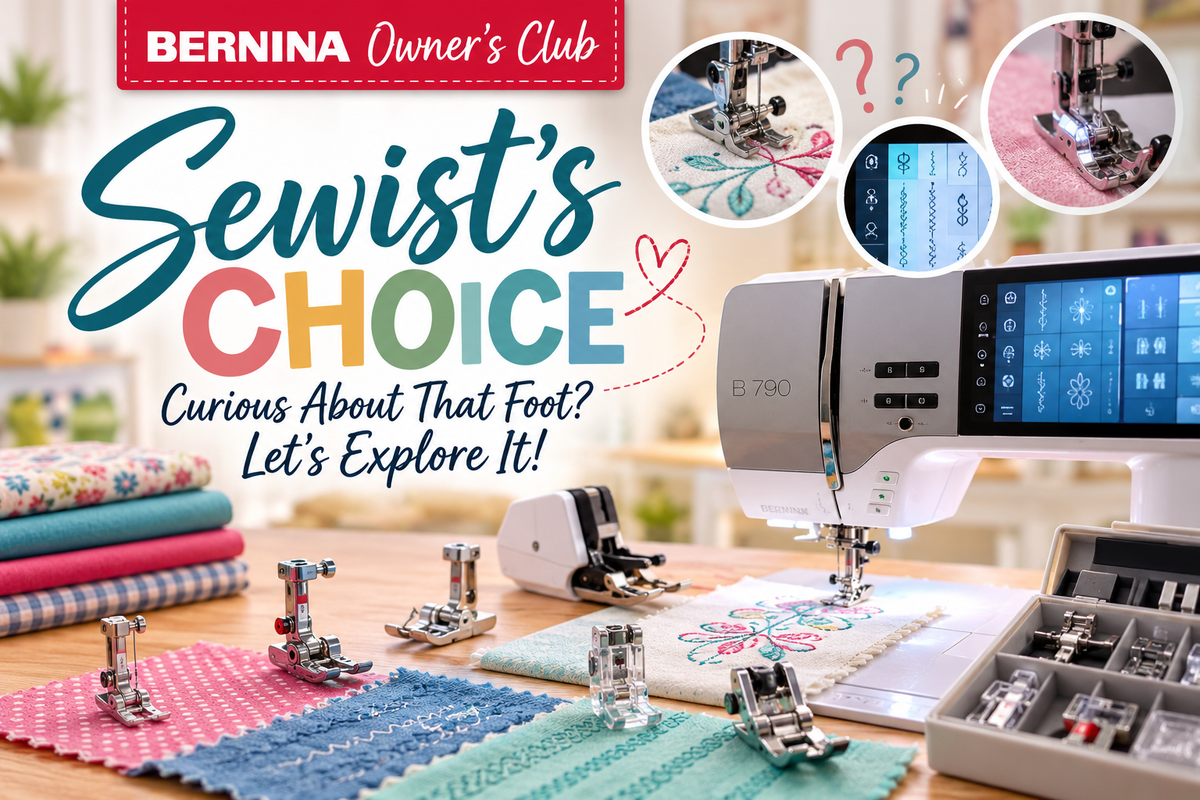 BERNINA Owner’s Club: Sewist’s Choice Wednesday December 9, 5:30-7:30pm