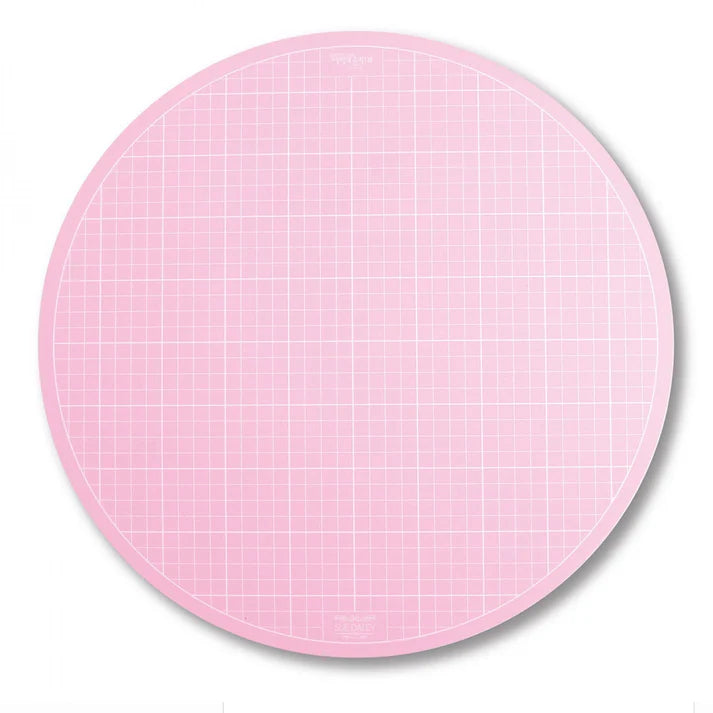 Sue Daley Round Rotating Cutting Mat 10in Pink-Riley Blake