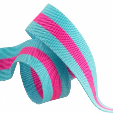 Tula Pink Webbing 2yd x 1.5in - Aqua and Lime