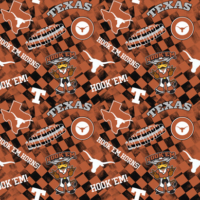 NCAA-Texas Check Allover Cotton by the yard
