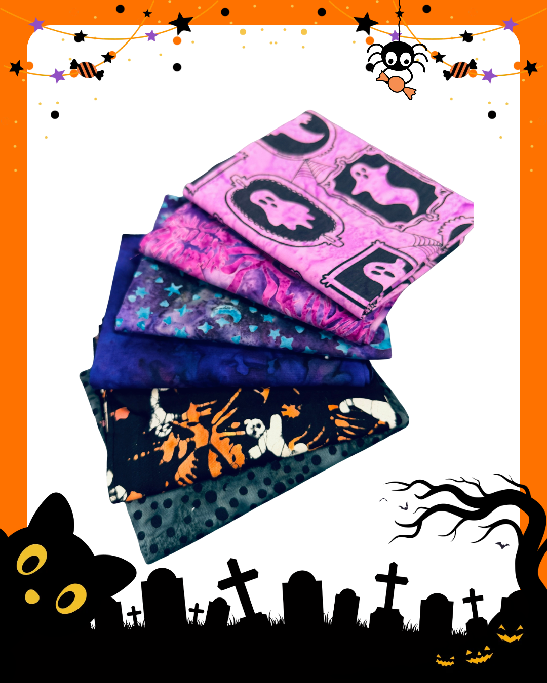 Spooky Hallow 6 piece Fat Qtr Bundle