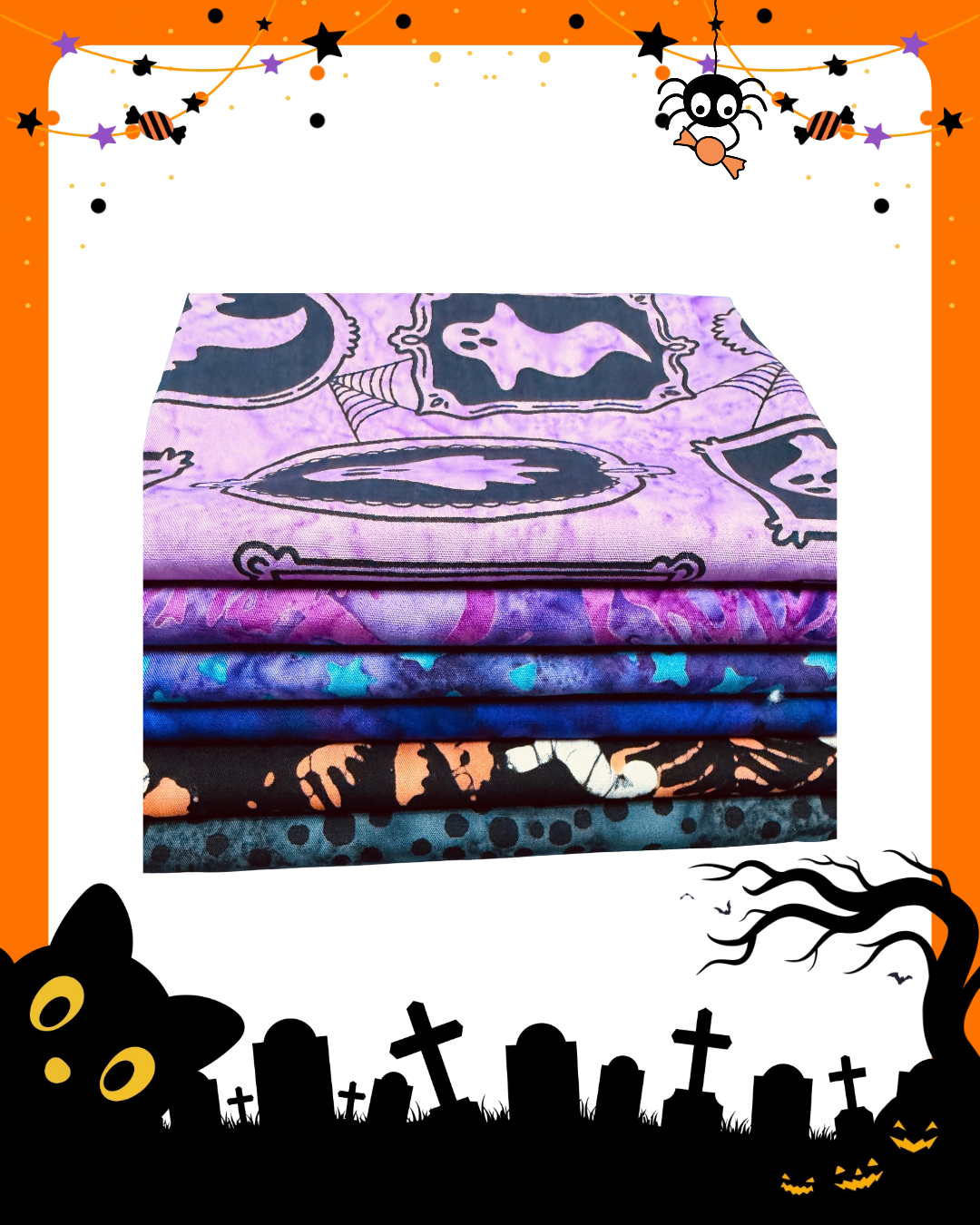 Spooky Hallow 6 piece Fat Qtr Bundle