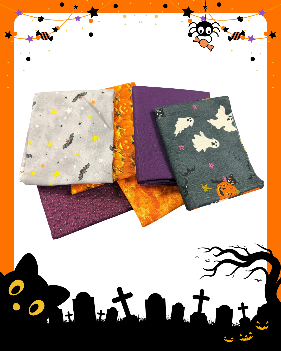 Trick or Treat 6 piece Fat Qtr Bundle
