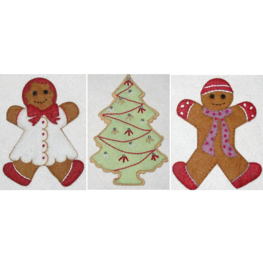 Gingerbread & Sugar Cookies Wool Applique Christmas Ornaments Stitch Kit By Artsi2