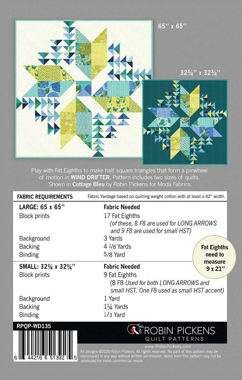 Wind Drifter quilt sewing pattern from Robin Pickens