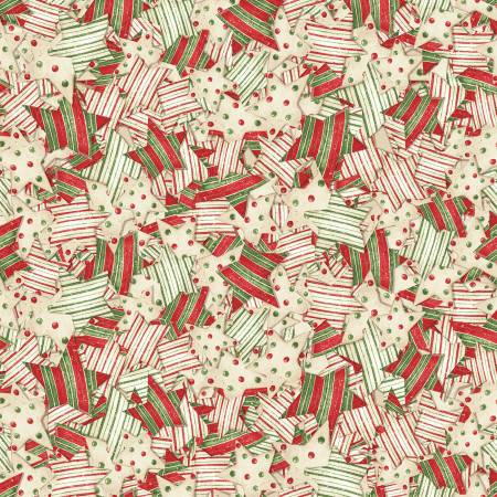 Gingerbread Christmas Multi- colored packed cookies Yardage