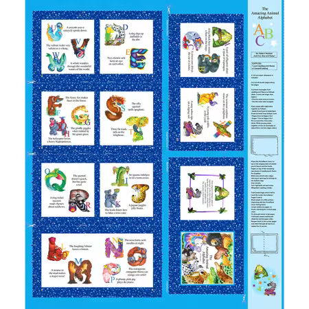 Blue Amazing Alphabet Digital Storybook panel from Clothworks