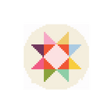Quilt Star Round 2.25" round Mini Needlepoint Canvas