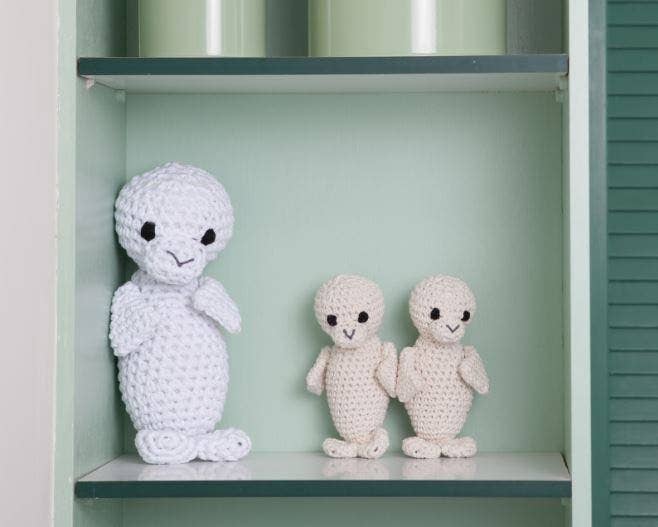 DIY Crochet Kit Seals Paco & Pingo Eco Barbante Almond