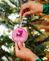 Needlepoint Ornament - Indoorsy, Finished Product