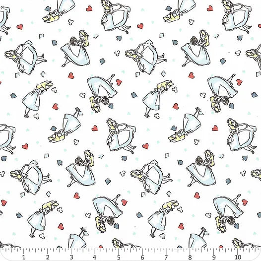 Alice in Wonderland III White Main Yardage