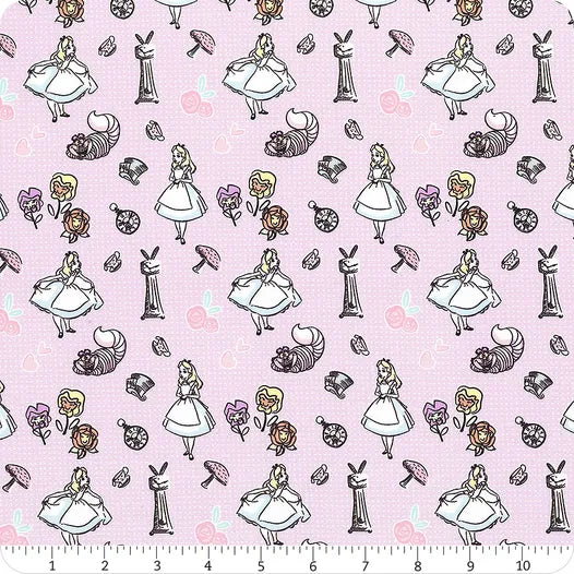 Alice in Wonderland III Lilac Cozy Wonderland Yardage