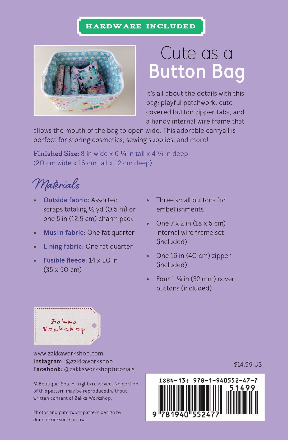 Cute as a Button Bag (#ZW2477)