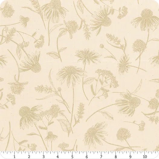 Bee Haven Natural Coneflower Tonal 108" Wide Yardage