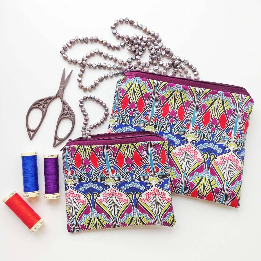 Liberty Tana Lawn Mixed Colours Make-Up & Coin Purse Kit