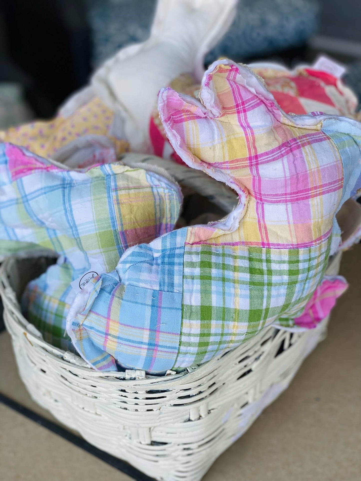 Vintage Fabric Easter Bunnies made from upcycled quilts