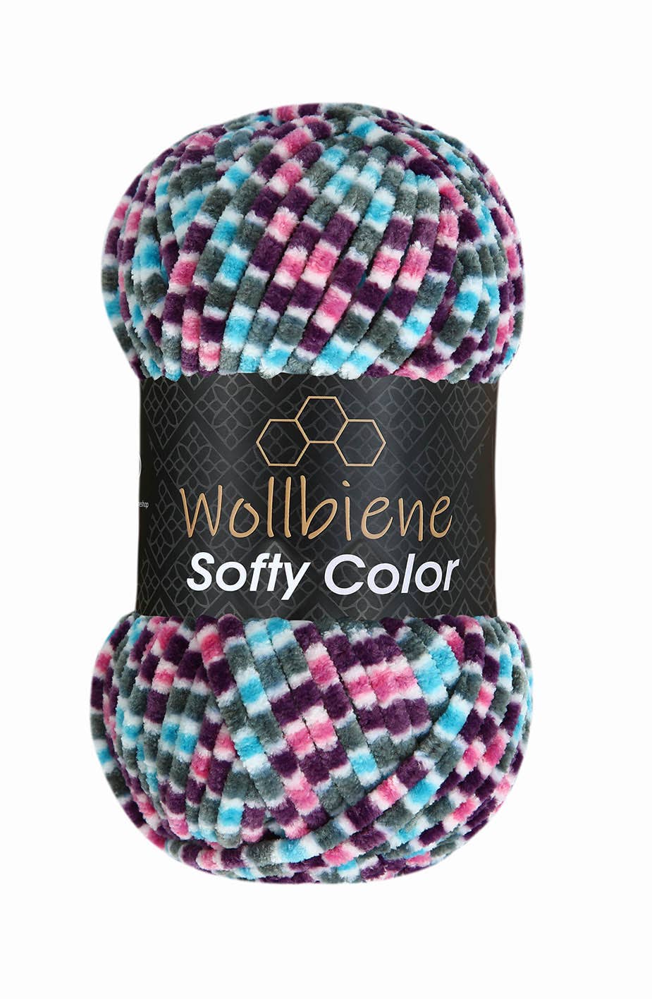 Softy Color Chenille Wool 100gr Coloured Knitting Hobby DIY: Purple grey pink turkis 118