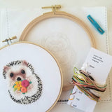 Hedgehog Embroidery Kit: Floss Card