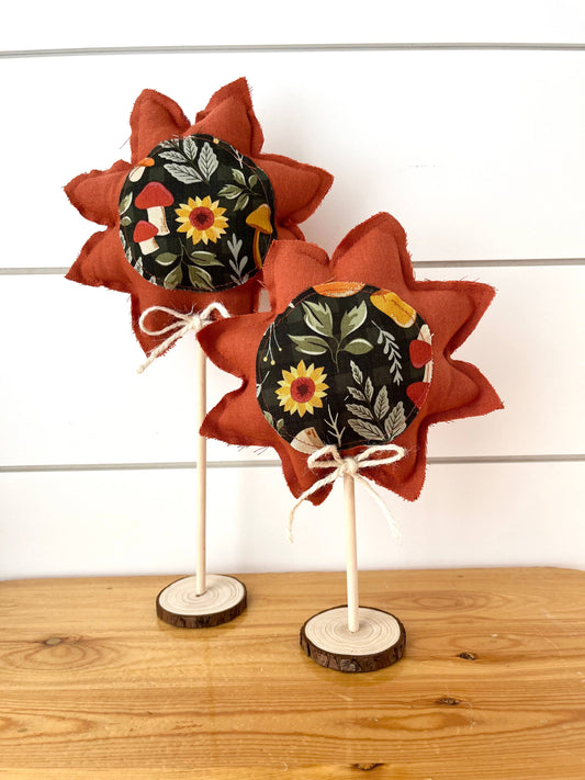 2pc. Summer Fall Sunflower Set - Autumn Rust