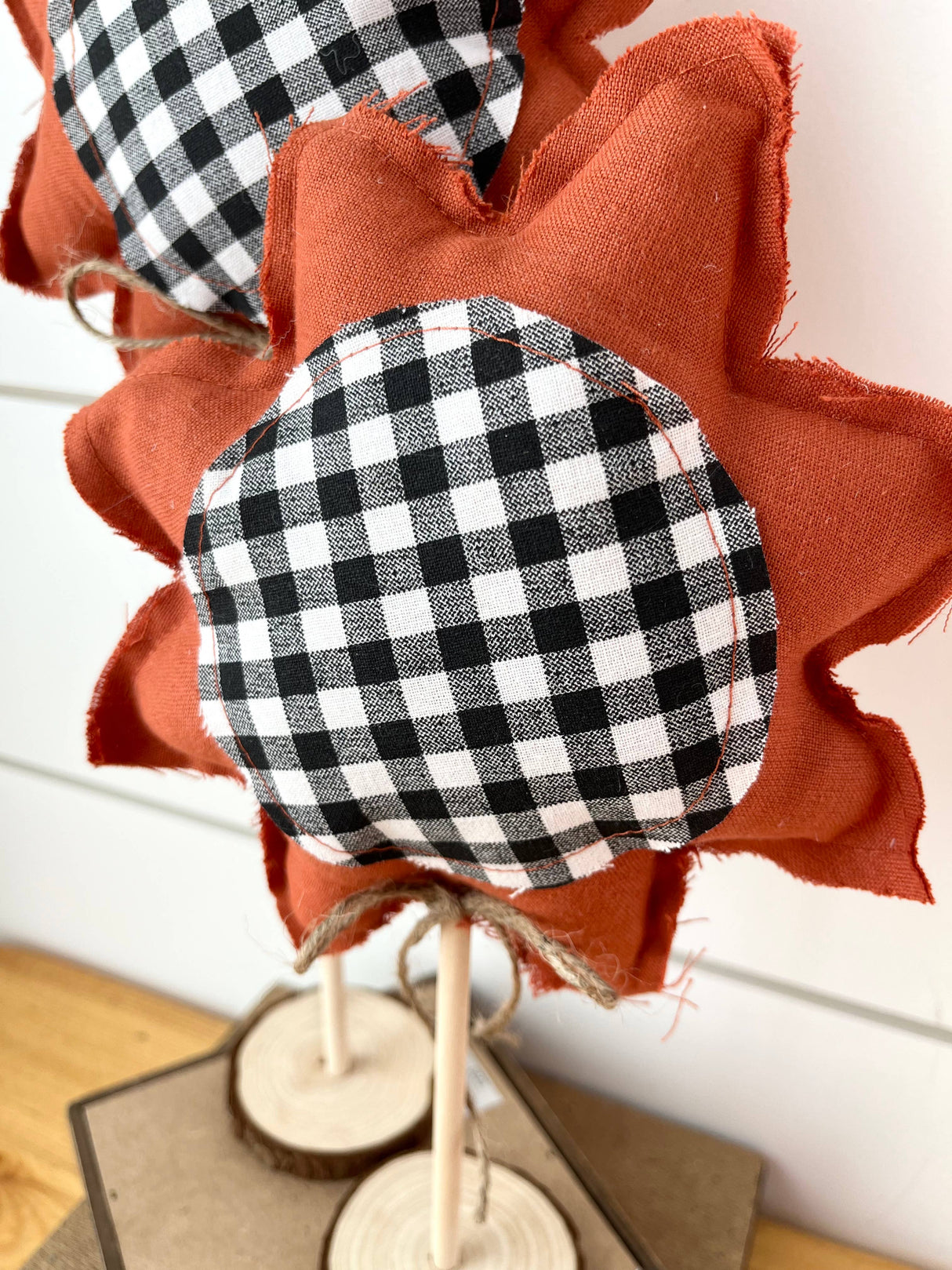 2pc. Summer Fall Sunflower Set - Autumn Check