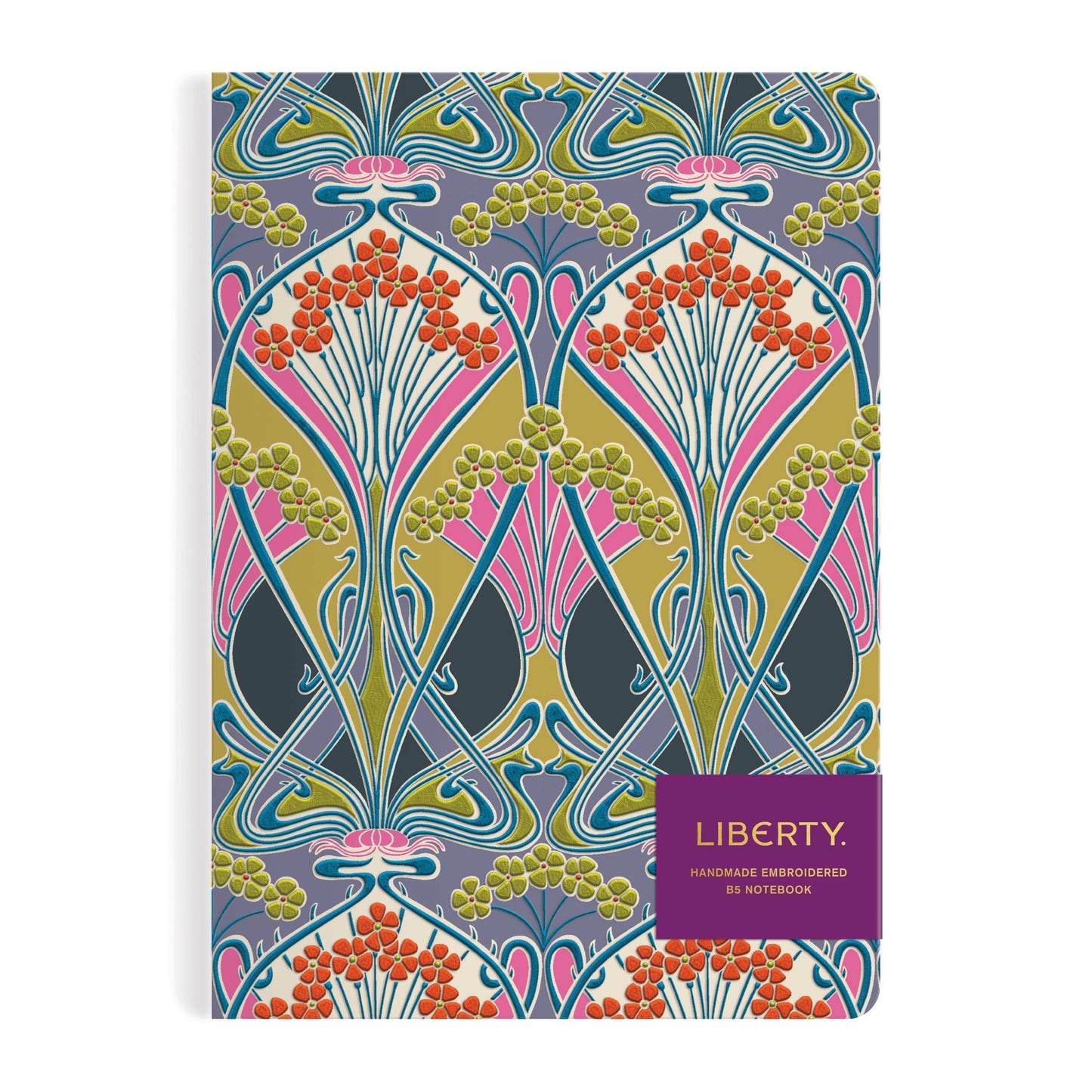 Liberty Ianthe Lichen B5 Handmade Embroidered Journal