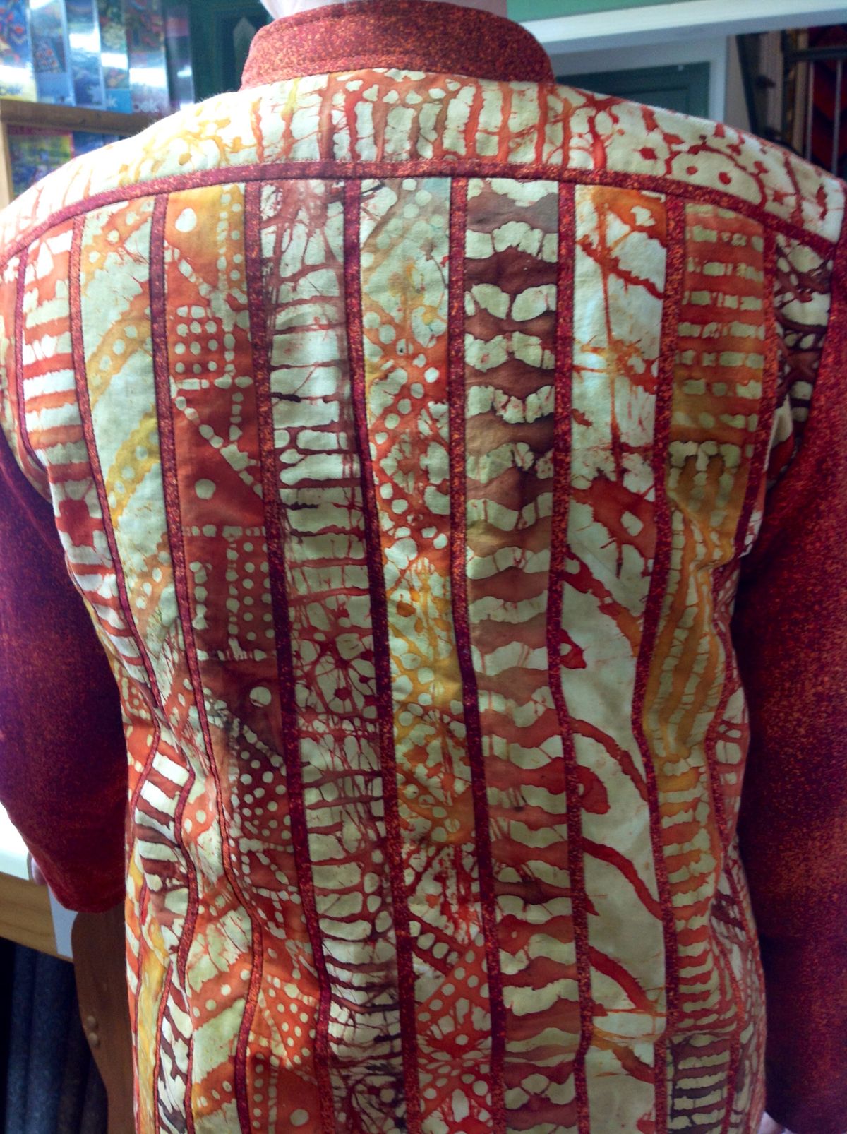 Quilt-As-You-Go Strip Jacket class: Two Sessions, Sept 16 and 17,  11-4. Advanced Beginner to Intermediate