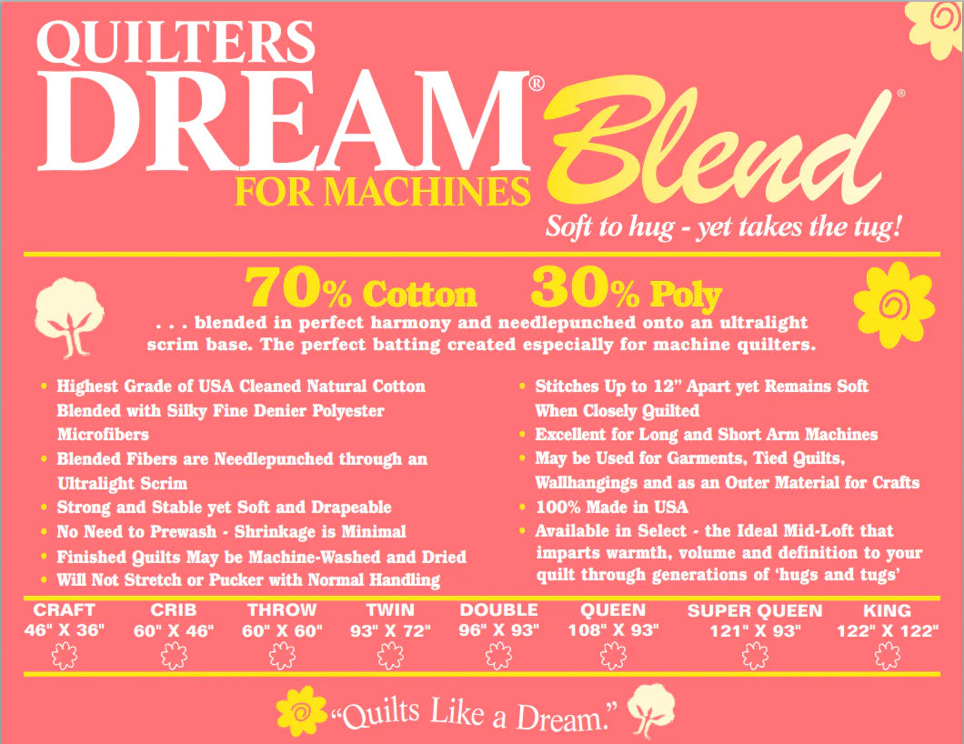 Quilters Dream 70/30 Blend Batting, Double