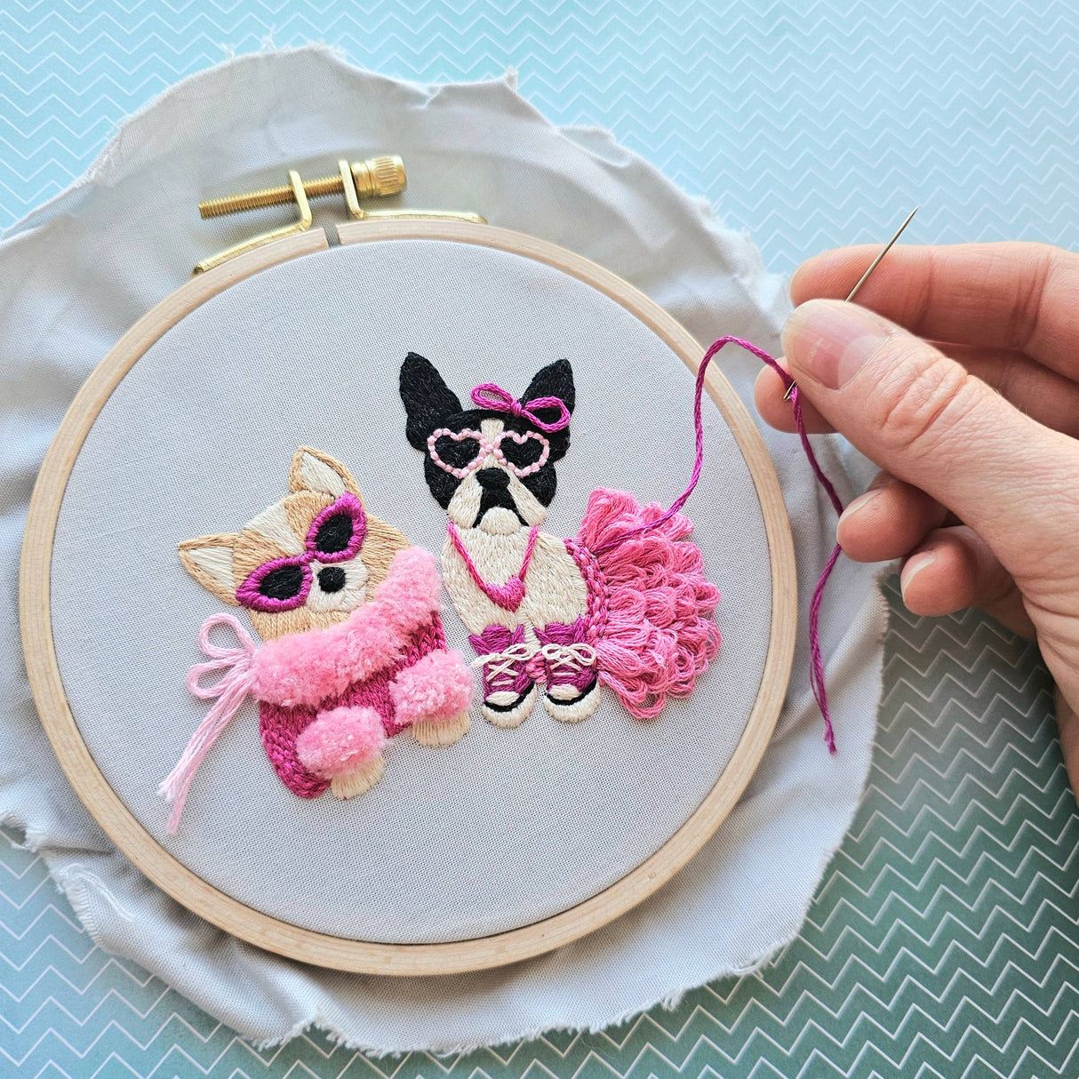 Pawty Time Embroidery Kit